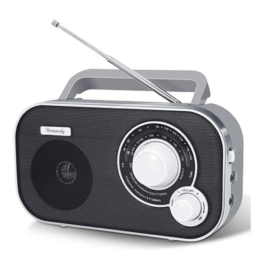 Dreamsky AM FM Radio Portable Silver with Telescoping Antenna
